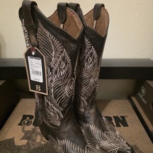 Shyanne Dark Brown Embroidered Western Heeled Boots